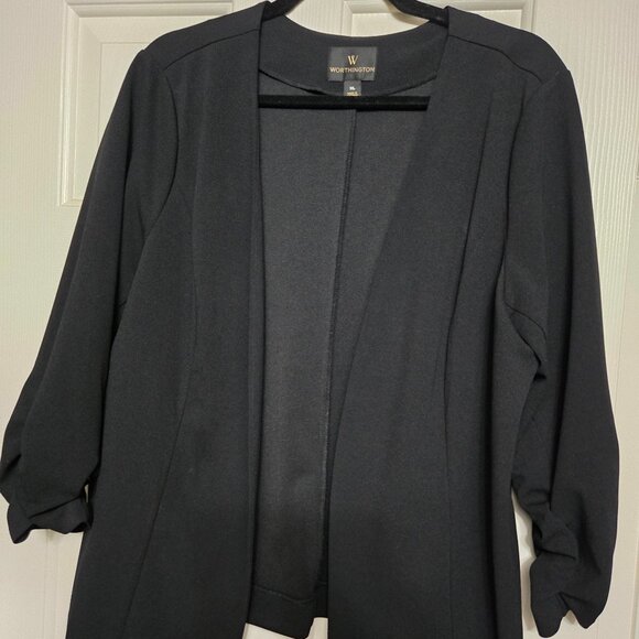 ELLE Black Single-Button Blazer | Women’s Size 8 | Classic Tailored Work Jacket - Picture 1 of 12